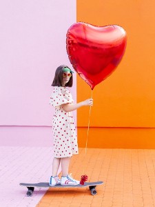  Červené srdce - heliový balónek | Rozvoz květin Plzeň