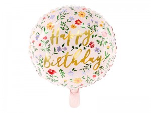  Fóliový balónek Happy Birthday světle růžový 40 cm | Rozvoz květin Plzeň